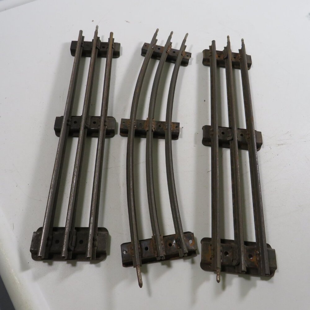 Pre-WWII 1930s Lionel Train Track #7 (3) pieces METAL railroad